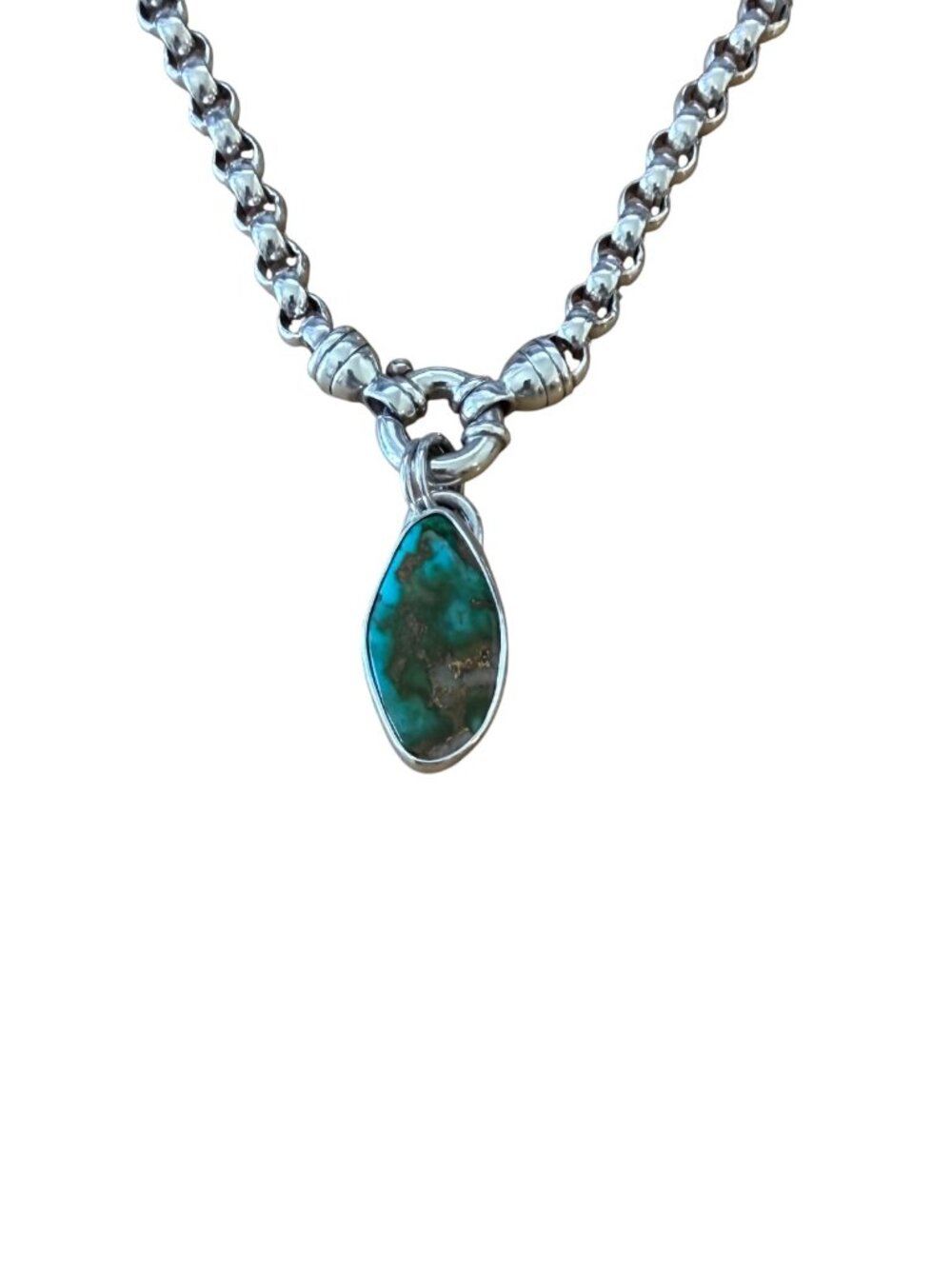 Hi West Silver Royston Turquoise Pendant Necklace